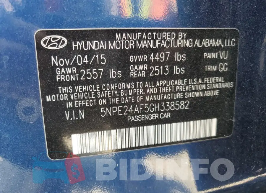5NPE24AF5GH338582 Photo# 13