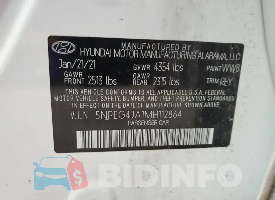 5NPEG4JA1MH112864 Photo# 12