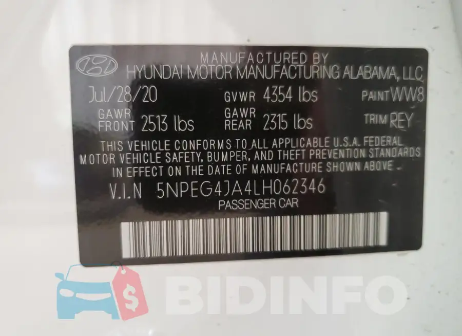 5NPEG4JA4LH062346 Photo# 12