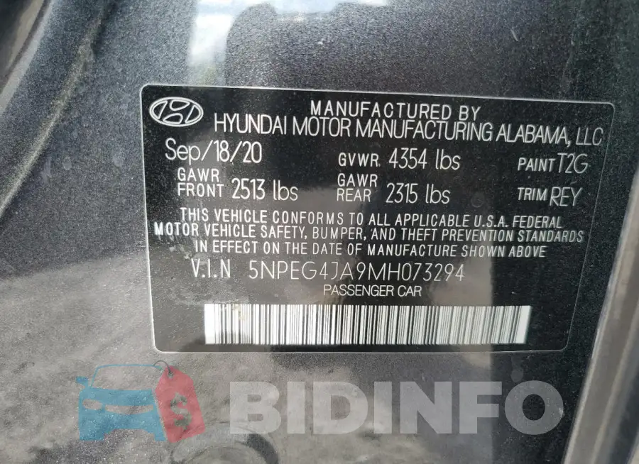 5NPEG4JA9MH073294 Photo# 13