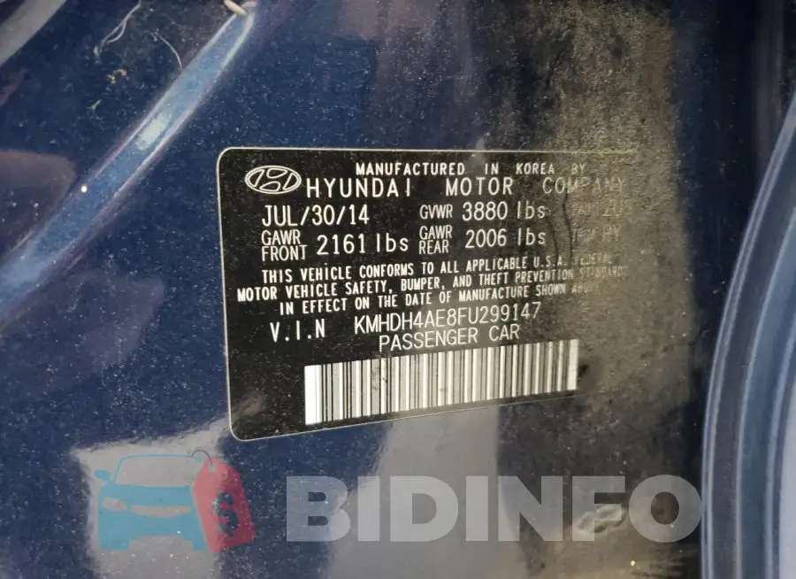 KMHDH4AE8FU299147 Photo# 12