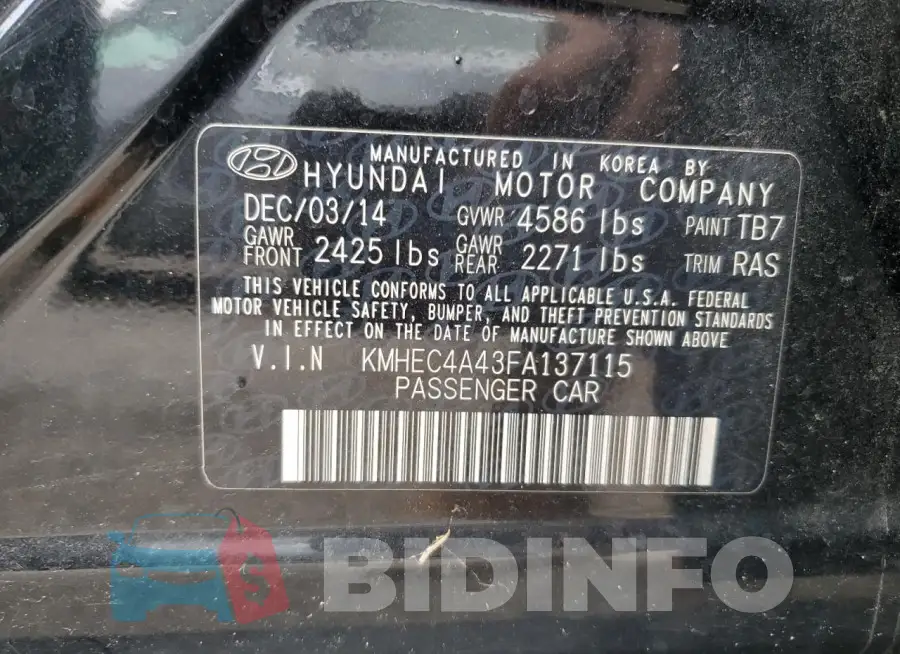 KMHEC4A43FA137115 Photo# 12