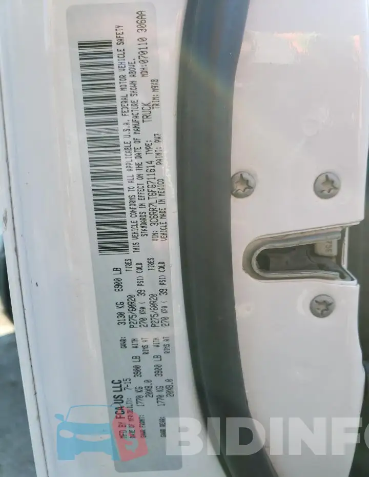 3C6RR7LT6FG711614 Photo# 12