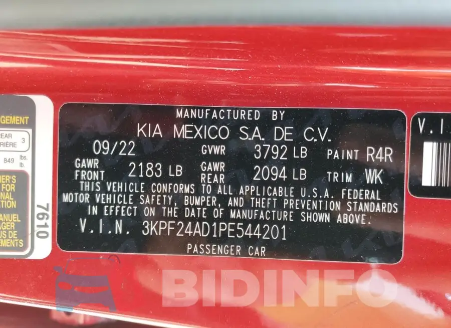 3KPF24AD1PE544201 Photo# 13