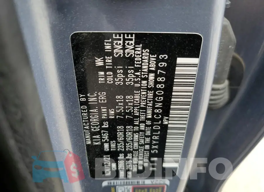 5XYRLDLC8NG088793 Photo# 13