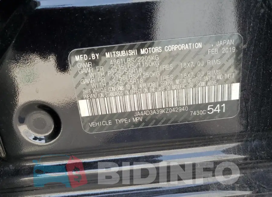 JA4AD3A39KZ042940 Photo# 13