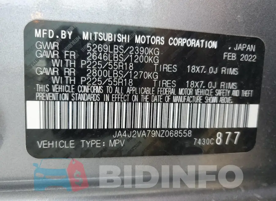 JA4J2VA79NZ068558 Photo# 12