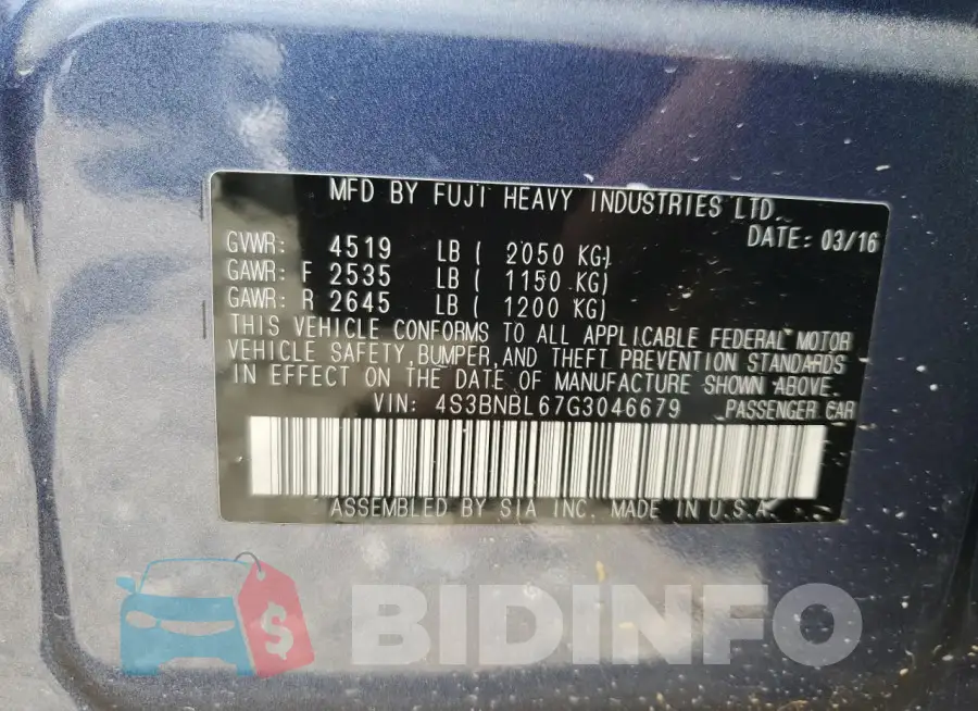 4S3BNBL67G3046679 Photo# 12