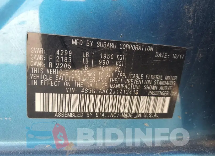 4S3GTAA62J1713413 Photo# 13