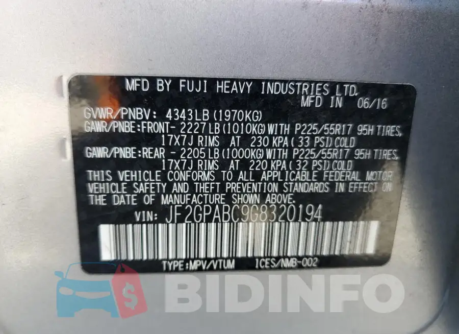 JF2GPABC9G8320194 Photo# 13