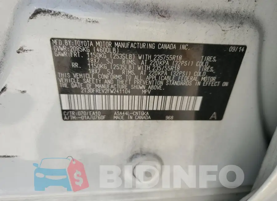 2T3DFREV2FW241104 Photo# 13