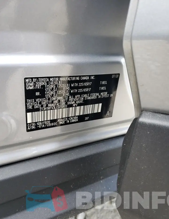 2T3H1RFV3LC075803 Photo# 13
