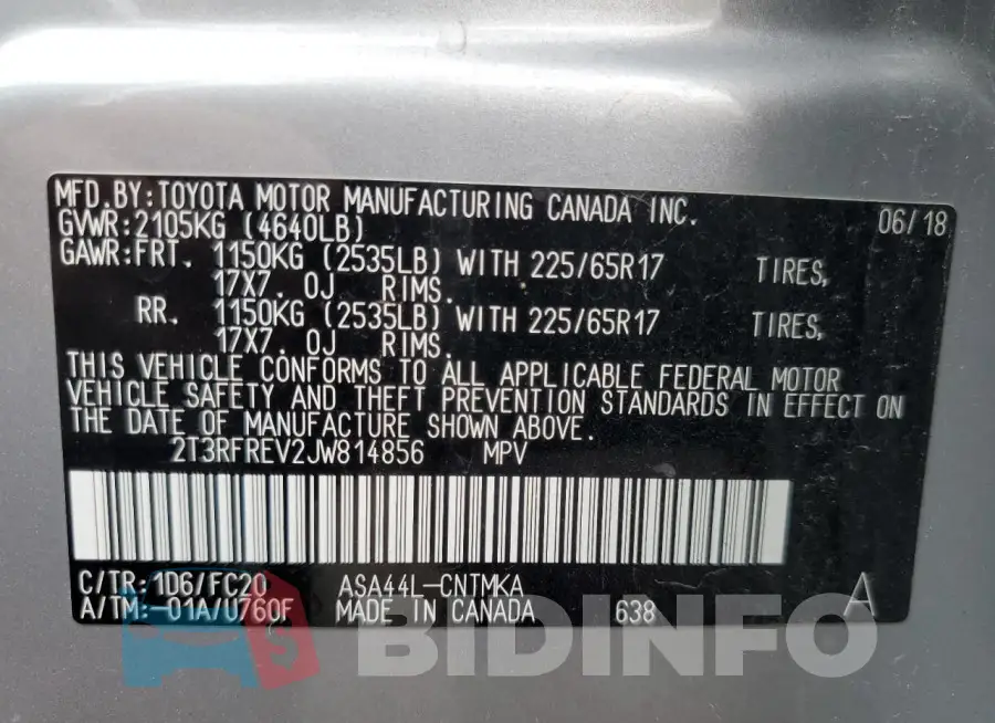 2T3RFREV2JW814856 Photo# 13