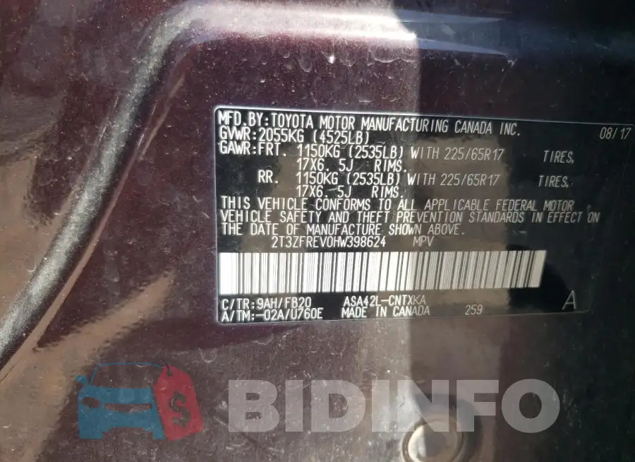 2T3ZFREV0HW398624 Photo# 14