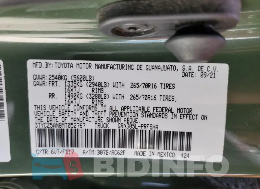 3TYCZ5AN8MT052767 Photo# 12