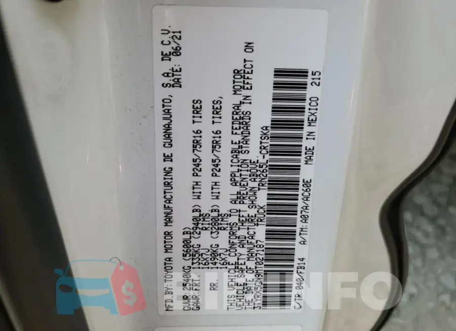 3TYRX5GN9MT027187 Photo# 13