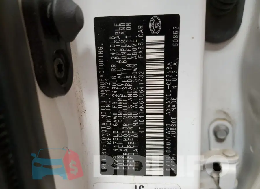 4T1C11AK6NU641732 Photo# 12