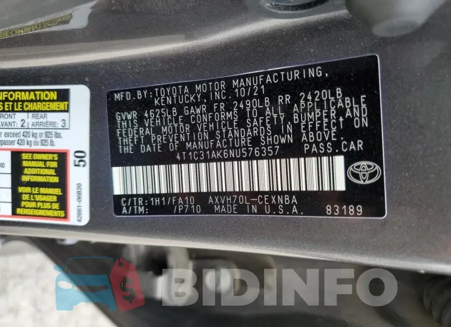 4T1C31AK6NU576357 Photo# 12