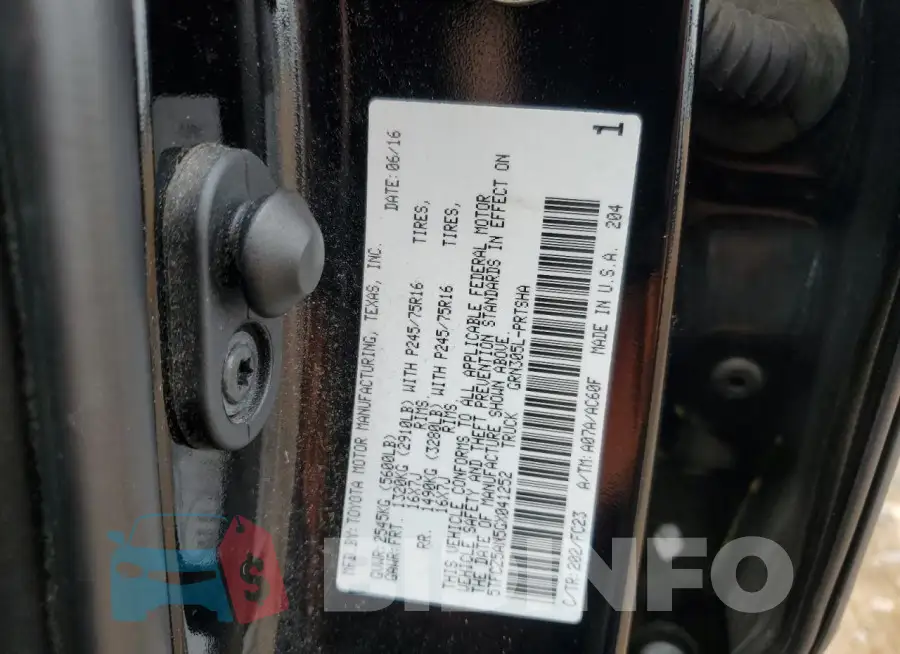 5TFCZ5AN5GX041252 Photo# 12