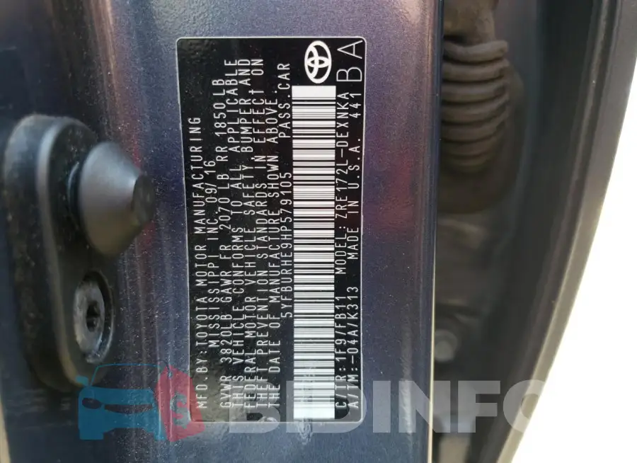 5YFBURHE9HP579105 Photo# 12