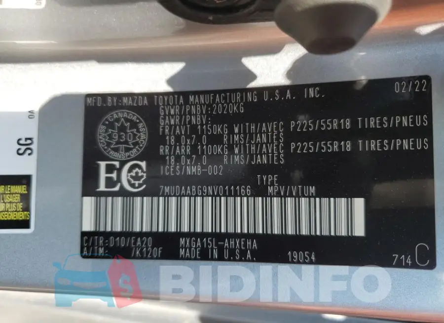 7MUDAABG9NV011166 Photo# 14