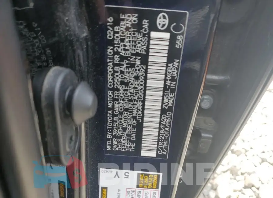 JTDKARFU2G3009392 Photo# 12