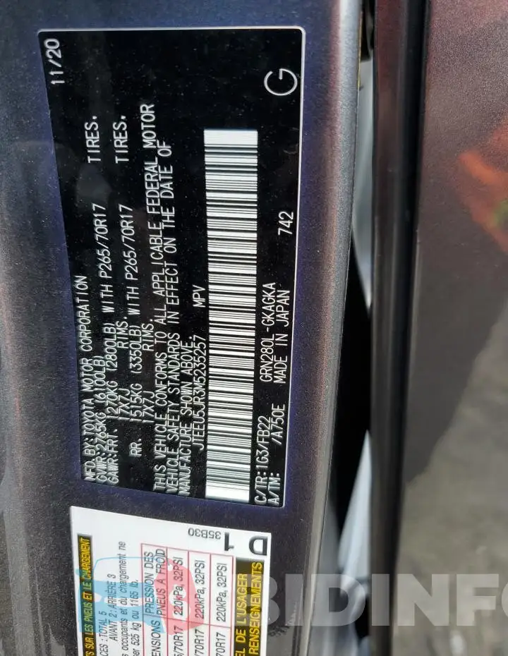 JTEEU5JR3M5235257 Photo# 13
