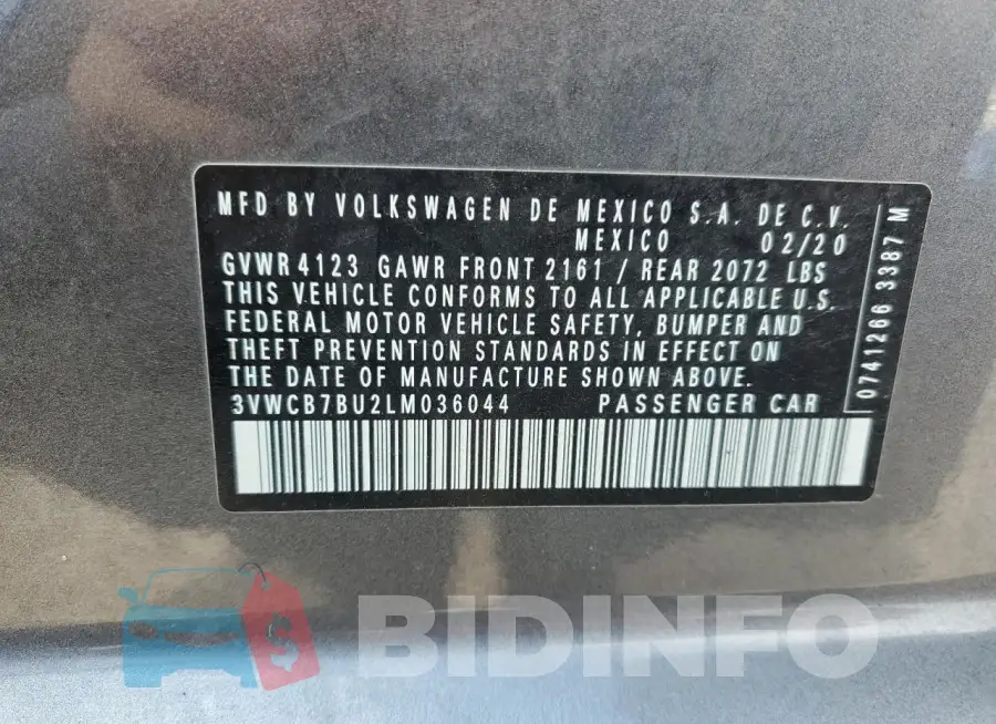 3VWCB7BU2LM036044 Photo# 12