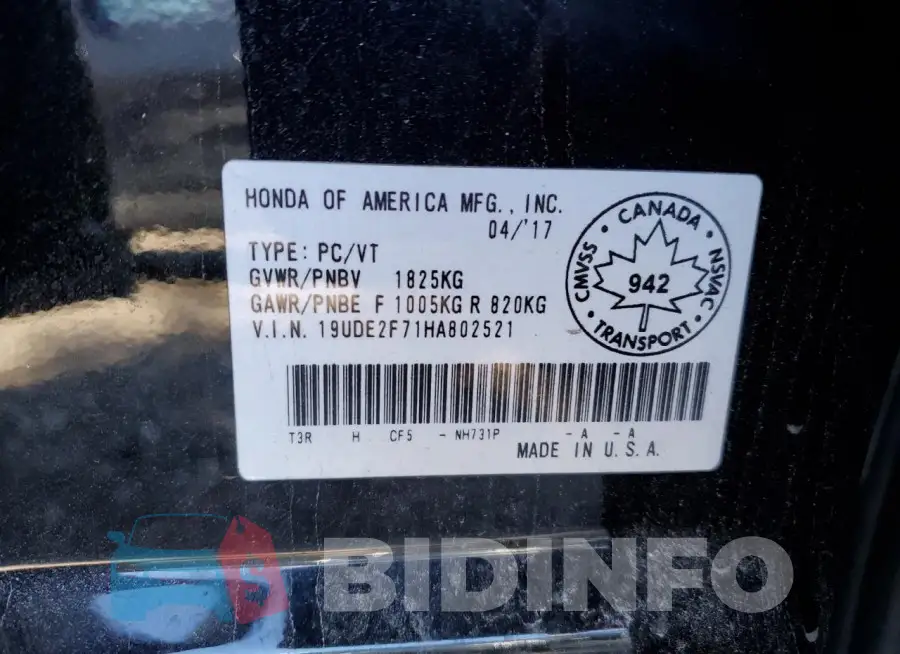 19UDE2F71HA802521 Photo# 12