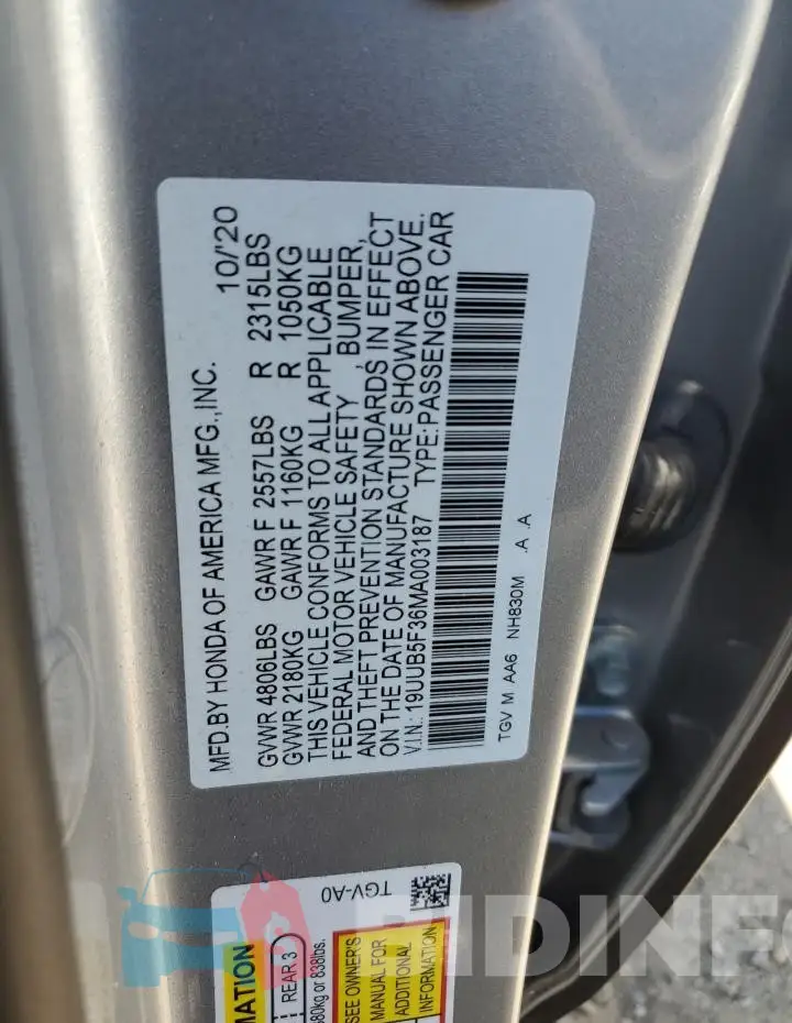 19UUB5F36MA003187 Photo# 12