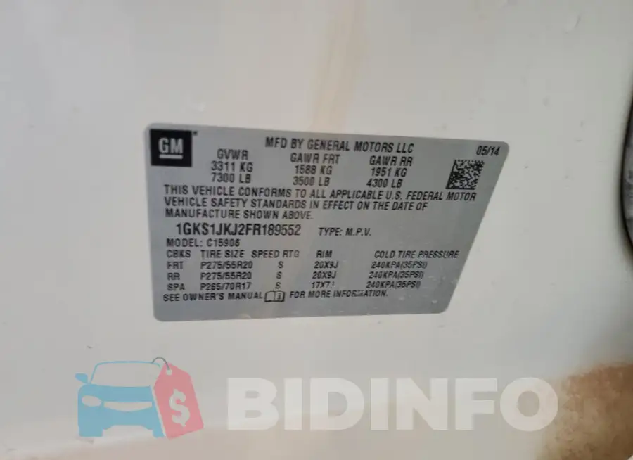 1GKS1JKJ2FR189552 Photo# 13