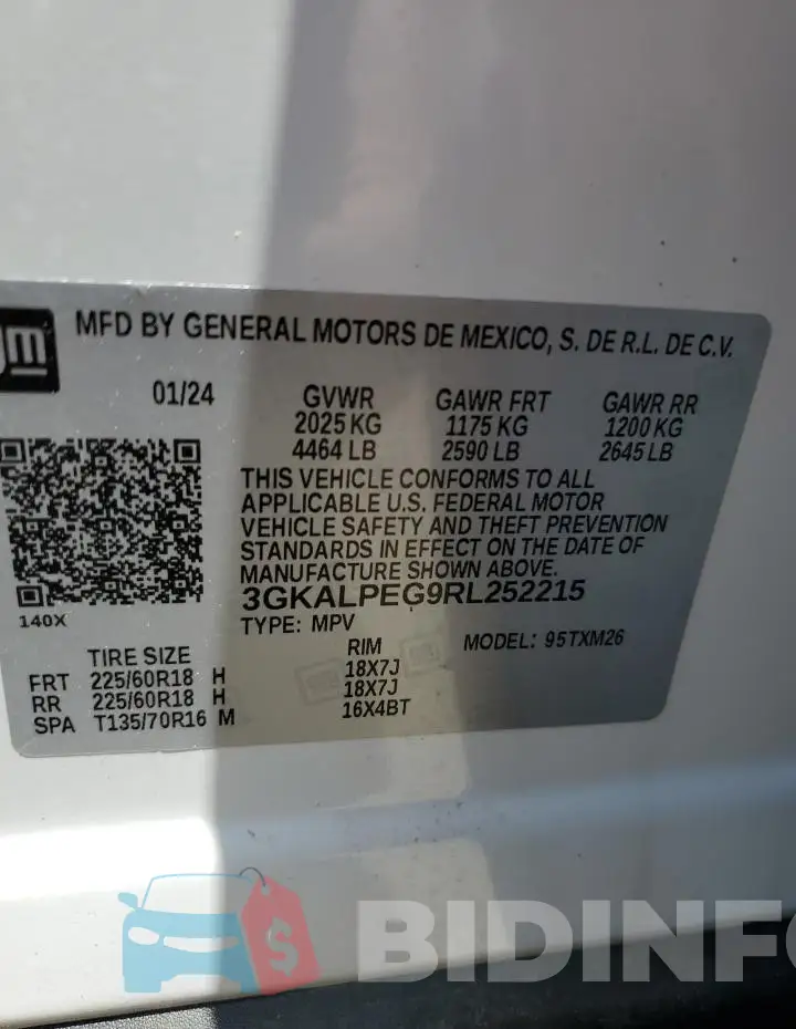 3GKALPEG9RL252215 Photo# 12