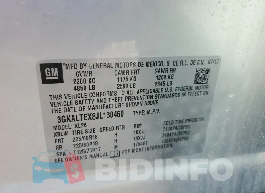 3GKALTEX8JL130460 Photo# 13
