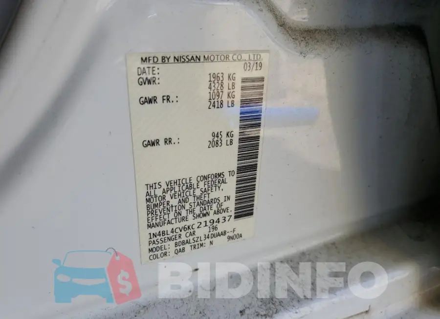 1N4BL4CV6KC219437 Photo# 12