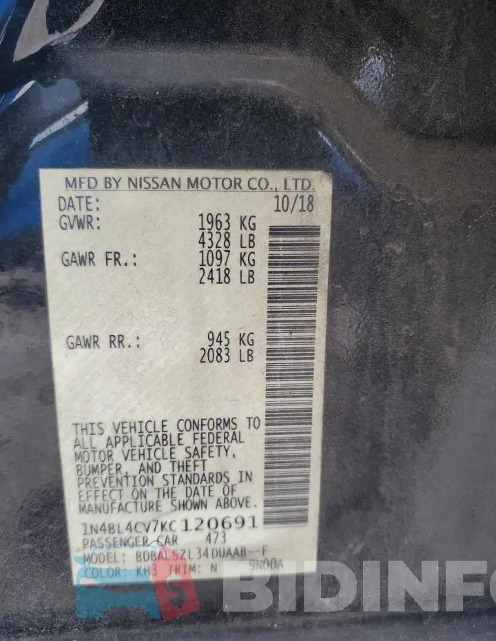 1N4BL4CV7KC120691 Photo# 13