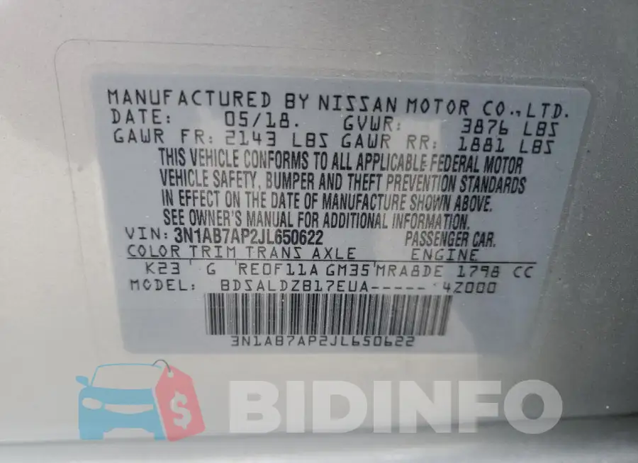 3N1AB7AP2JL650622 Photo# 12