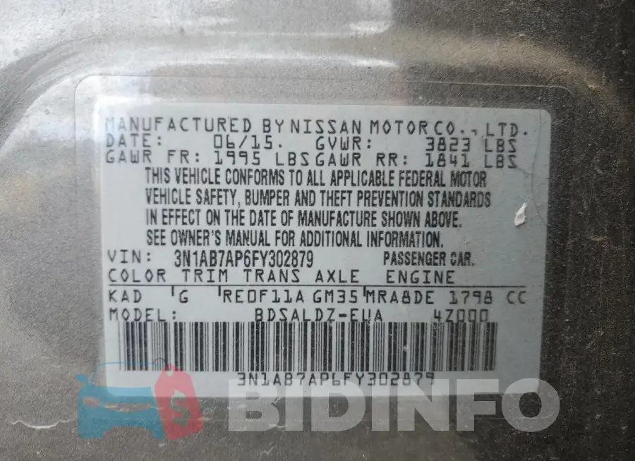 3N1AB7AP6FY302879 Photo# 12