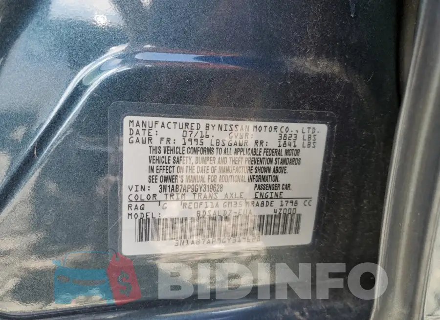 3N1AB7AP9GY319628 Photo# 12