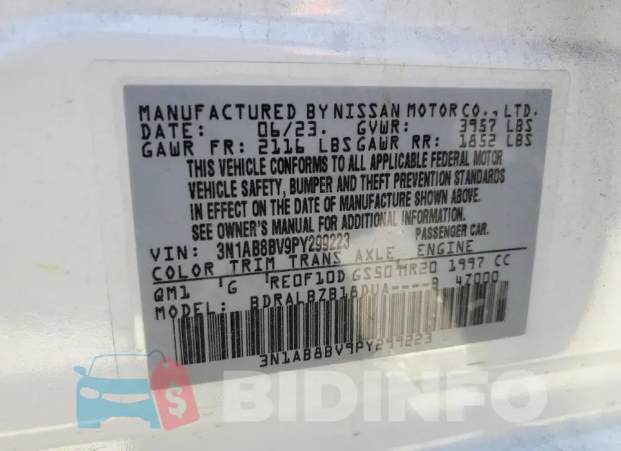 3N1AB8BV9PY299223 Photo# 13