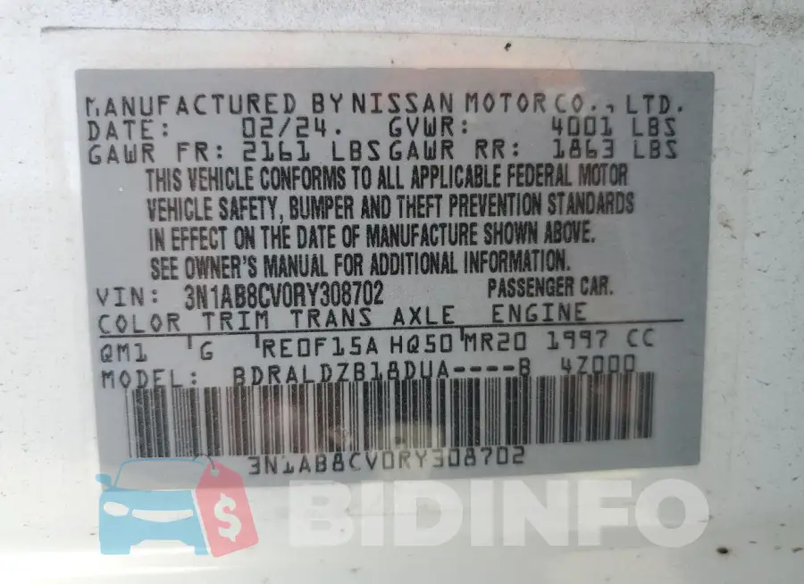 3N1AB8CV0RY308702 Photo# 12