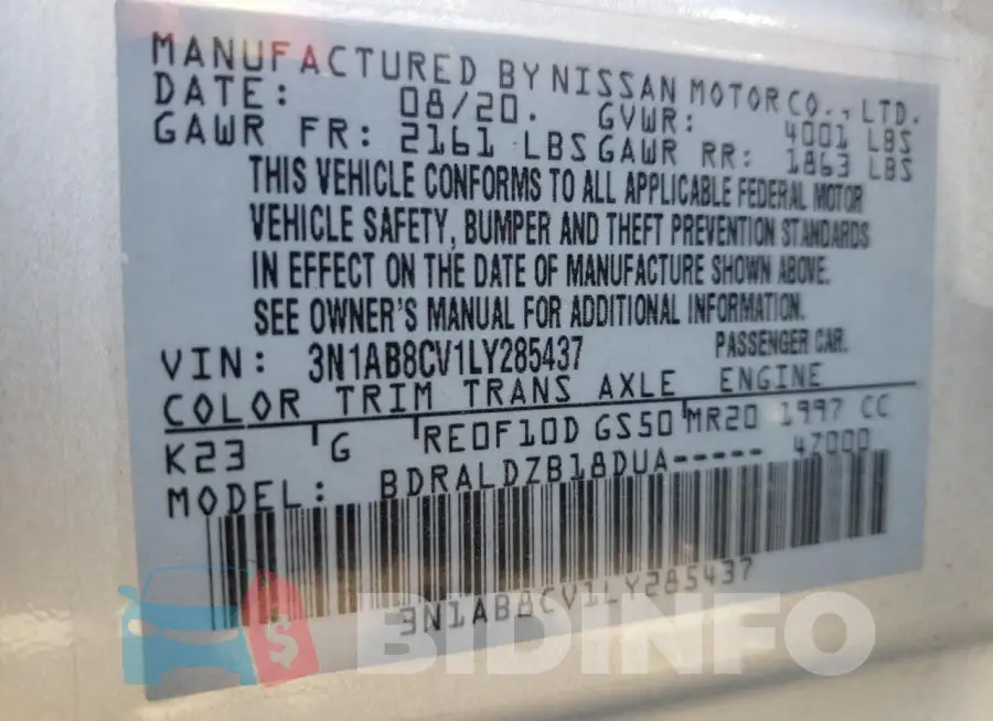 3N1AB8CV1LY285437 Photo# 12