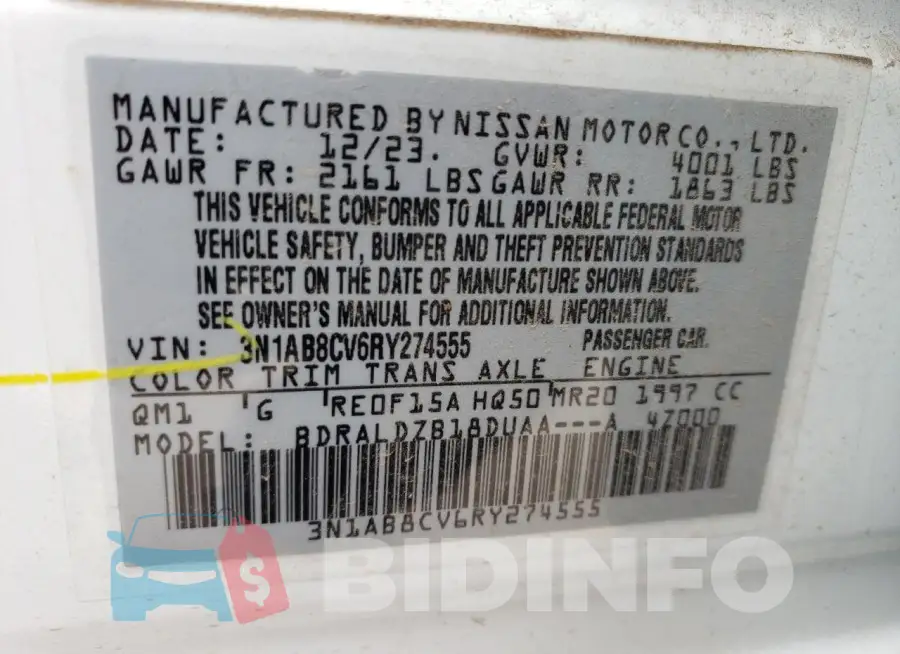 3N1AB8CV6RY274555 Photo# 13