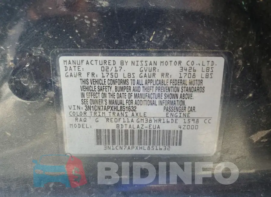 3N1CN7APXHL851632 Photo# 13