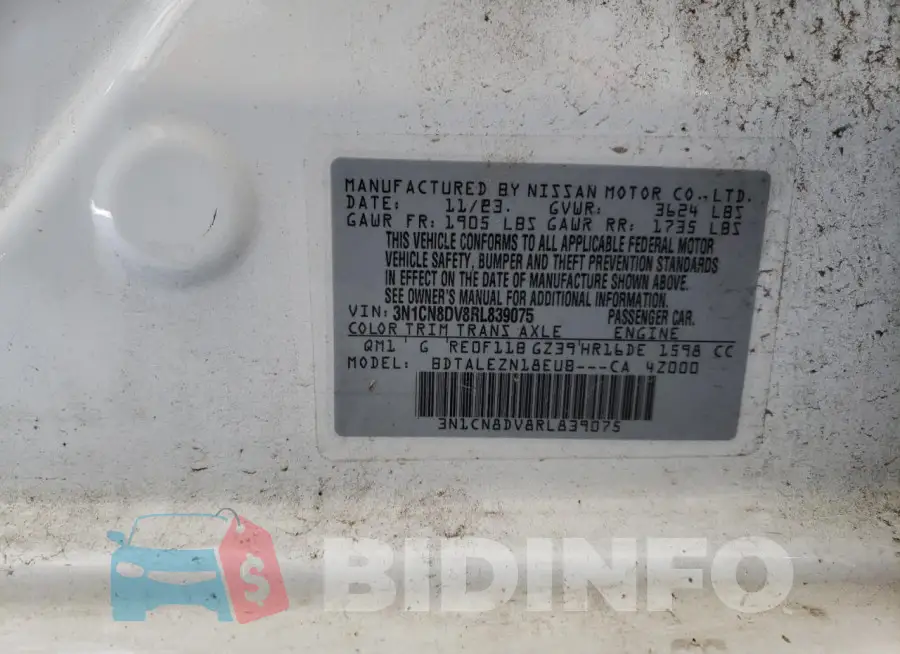 3N1CN8DV8RL839075 Photo# 13