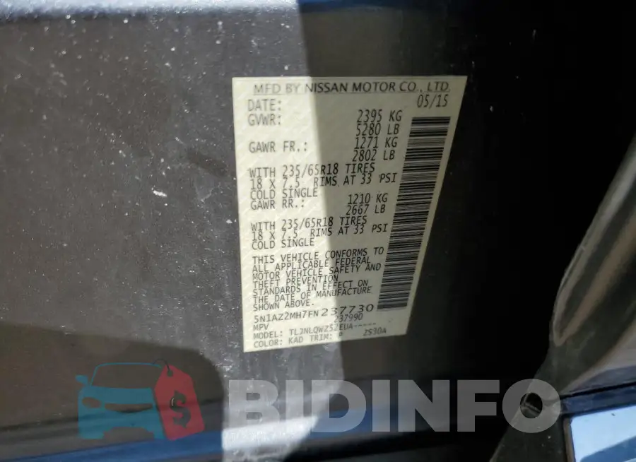 5N1AZ2MH7FN237730 Photo# 12