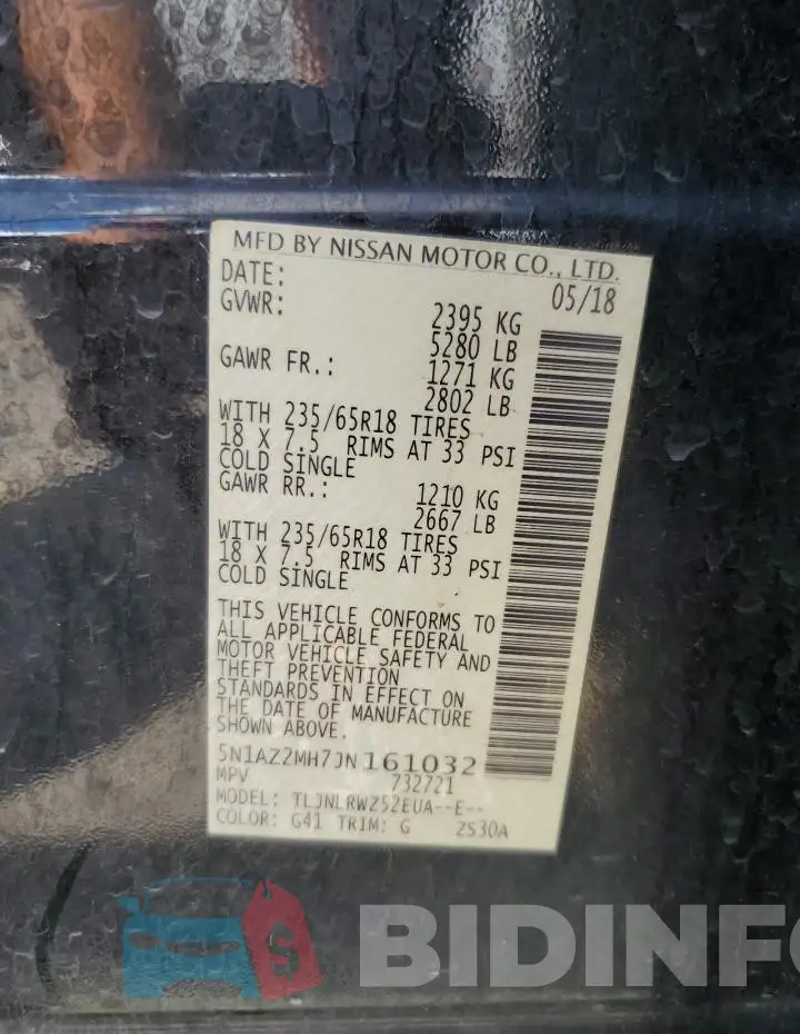 5N1AZ2MH7JN161032 Photo# 13