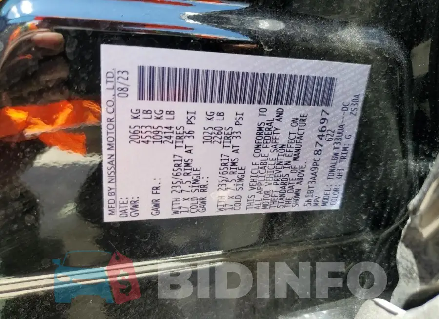 5N1BT3AA9PC874697 Photo# 13