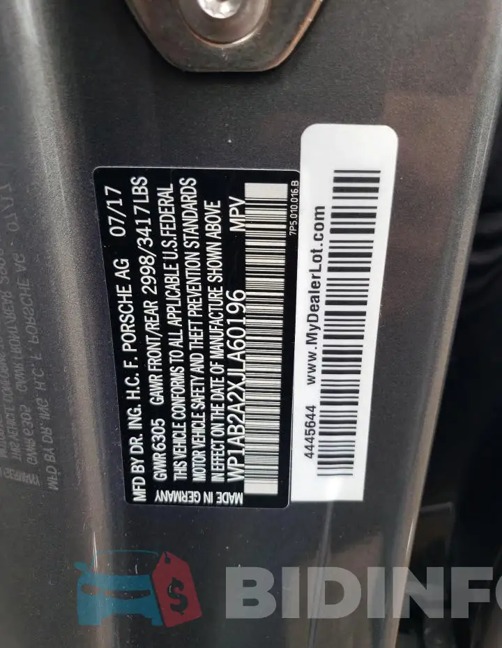 WP1AB2A2XJLA60196 Photo# 12