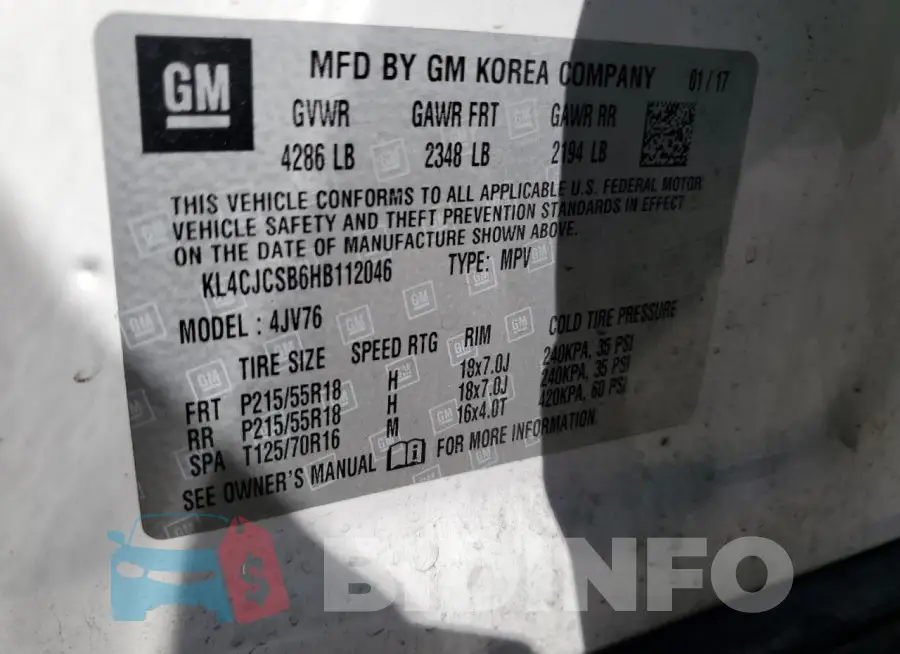 KL4CJCSB6HB112046 Photo# 12