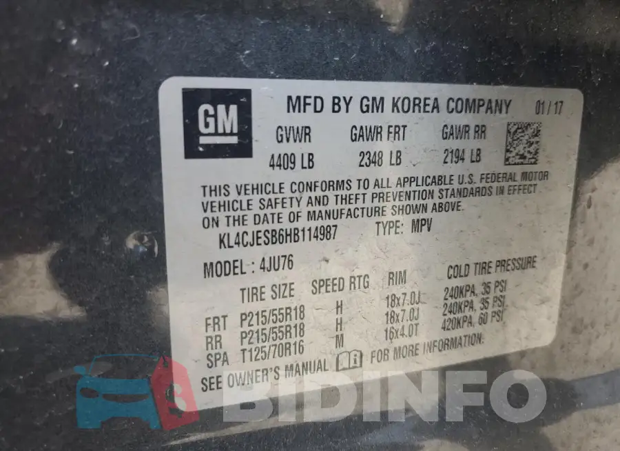 KL4CJESB6HB114987 Photo# 13